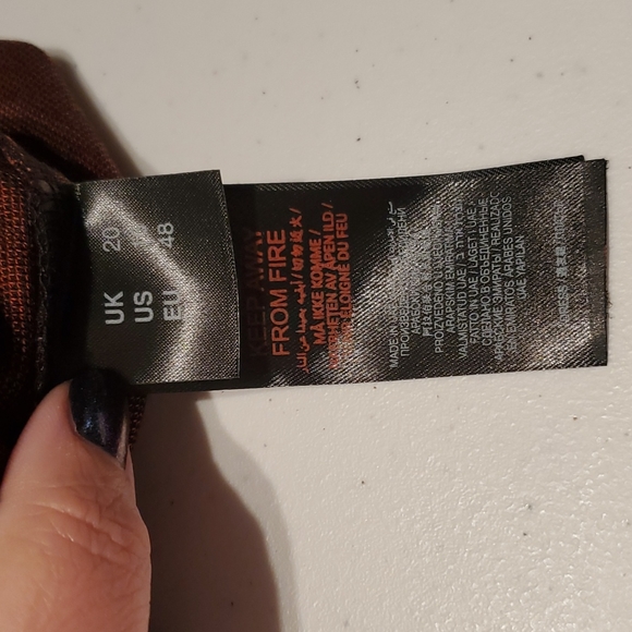 Brown and Orange Pinafore / Overall Dress w/ pockets - Picture 4 of 4